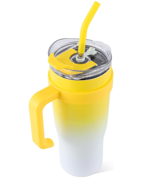 40oz Insulated Tumbler with Handle & Straw