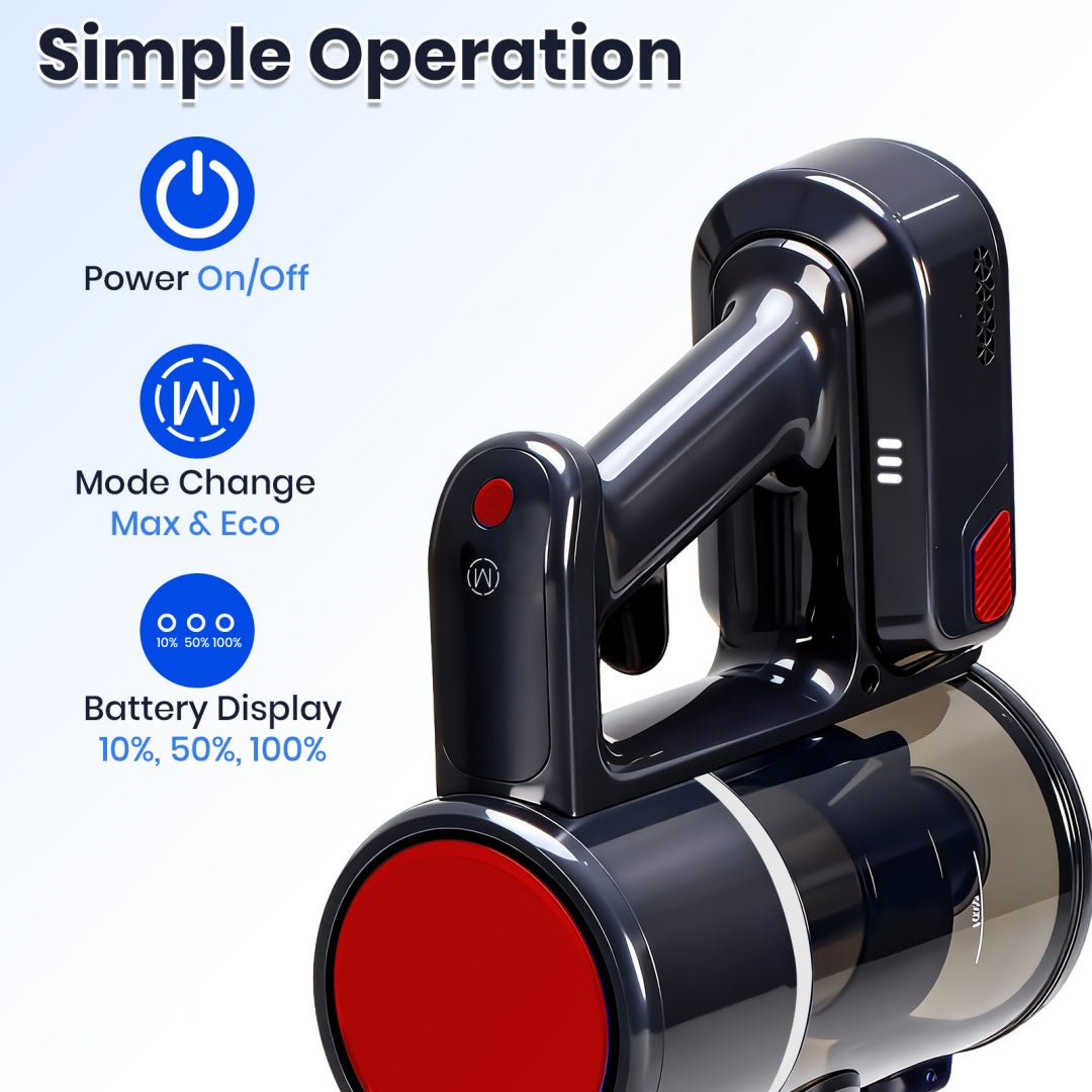Cordless 3-in-1 Power Vacuum Cleaner – Black & Red Edition