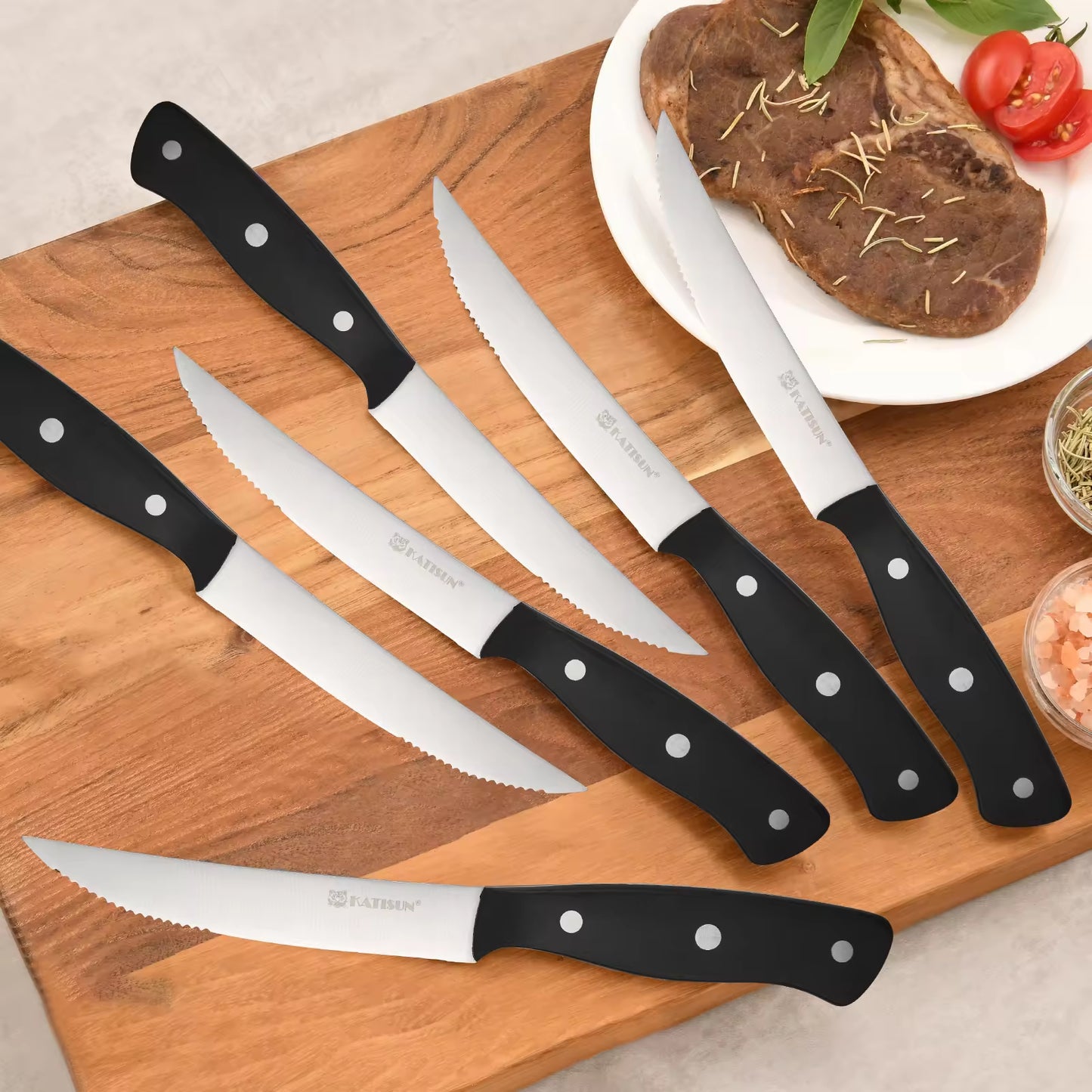 KATISUN 8-Piece Carbon Steel Knife Set