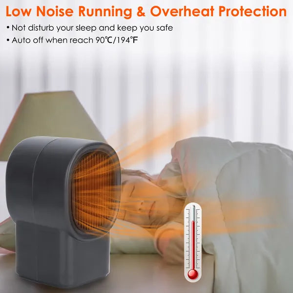 400W Portable Electric Space Heater Mini Desktop Fan Heater Personal Small Space Heater For Home Office
