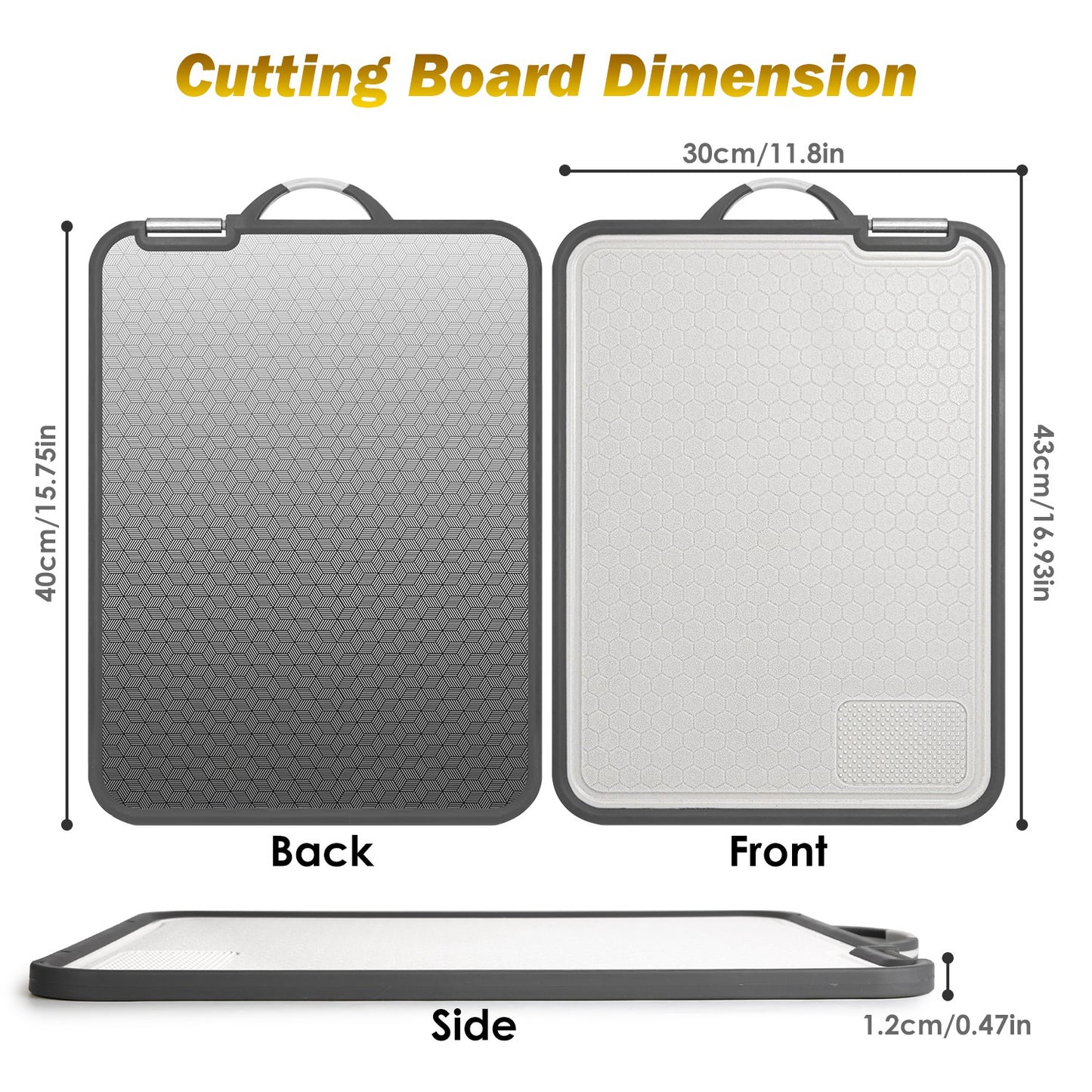 2-IN-1 Double-Sided Cutting Board (Stainless Steel + PP)