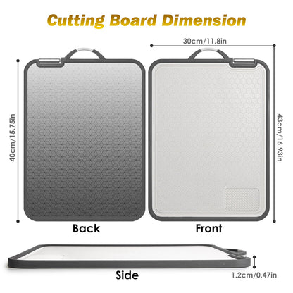 2-IN-1 Double-Sided Cutting Board (Stainless Steel + PP)