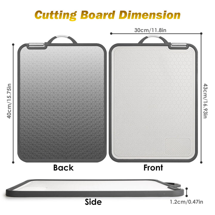 2-IN-1 Double-Sided Cutting Board (Stainless Steel + PP)