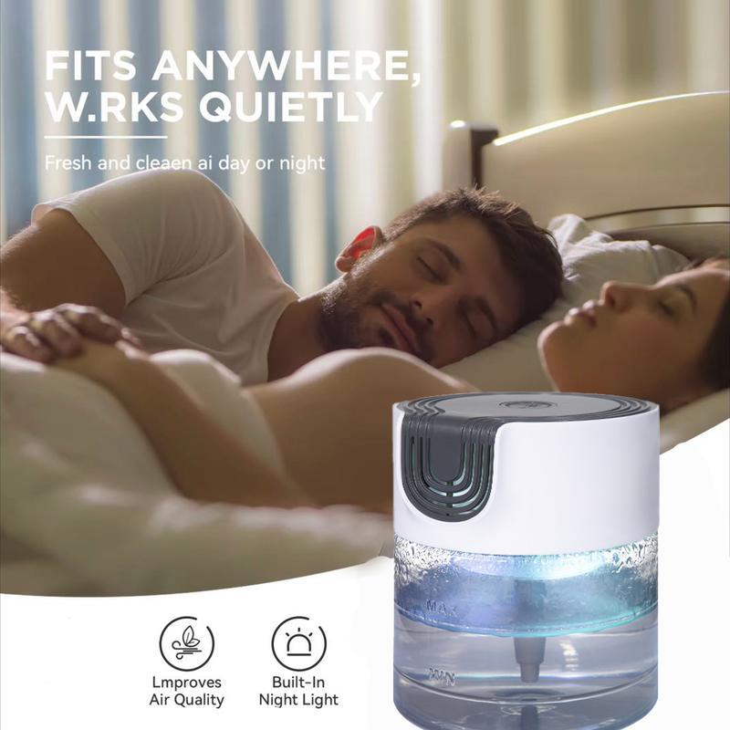 Air Purifier -Air Washer With LED Night ColorfulLight, For Home And Office., Small Essential Oil Aroma Diffuser For Smoke, Pets