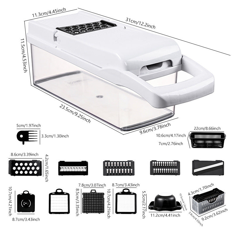 Multi-Function Vegetable Slicer Set (15–26 Pieces) – All-in-One Kitchen Cutting System
