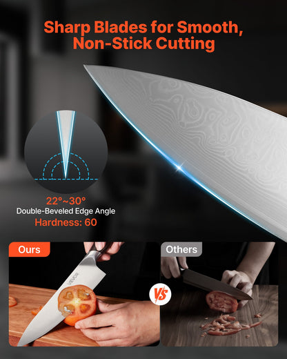 5-Piece Premium Kitchen Knife Set (Damascus Steel)