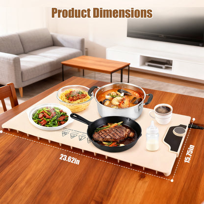 Silicone Food Warming Mat – 14 Temp Levels with Timer (300W)