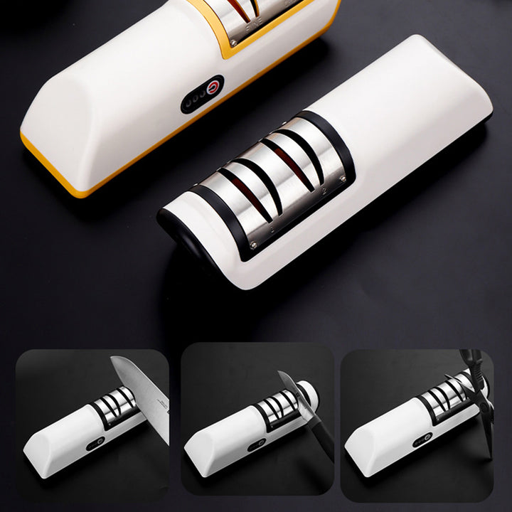 Electric Knife Sharpener – 3-Stage Precision Sharpening Tool (USB Rechargeable)