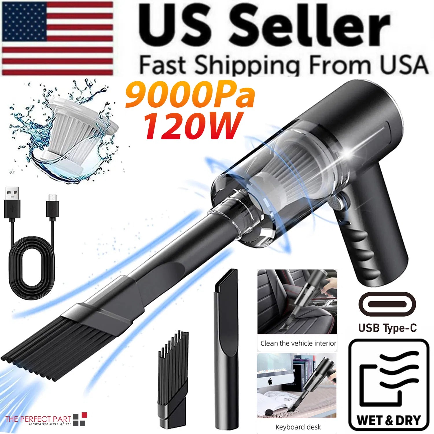 120W Cordless Handheld Vacuum Cleaner – Portable Mini Car & Home Cleaner (Wireless & Powerful Suction)