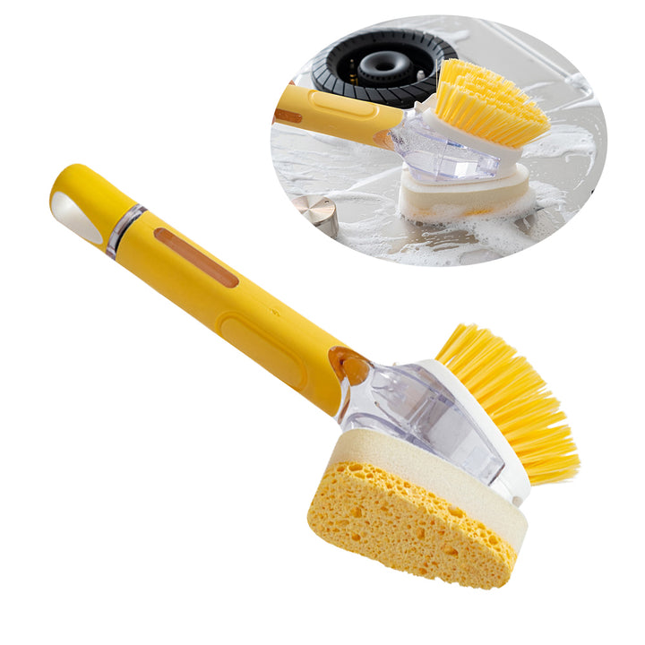 2-in-1 Automatic Dish Cleaning Brush – Liquid Dispensing Kitchen Scrubber