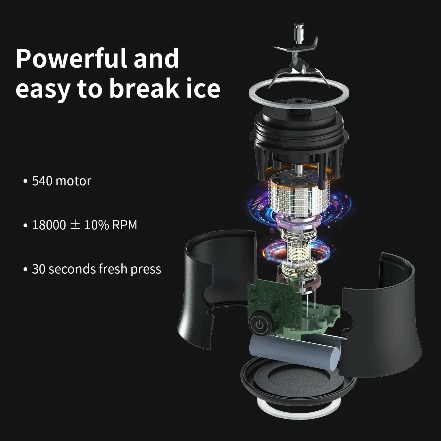 Portable Blender 600ML – USB Rechargeable Smoothie Maker with 6 Blades