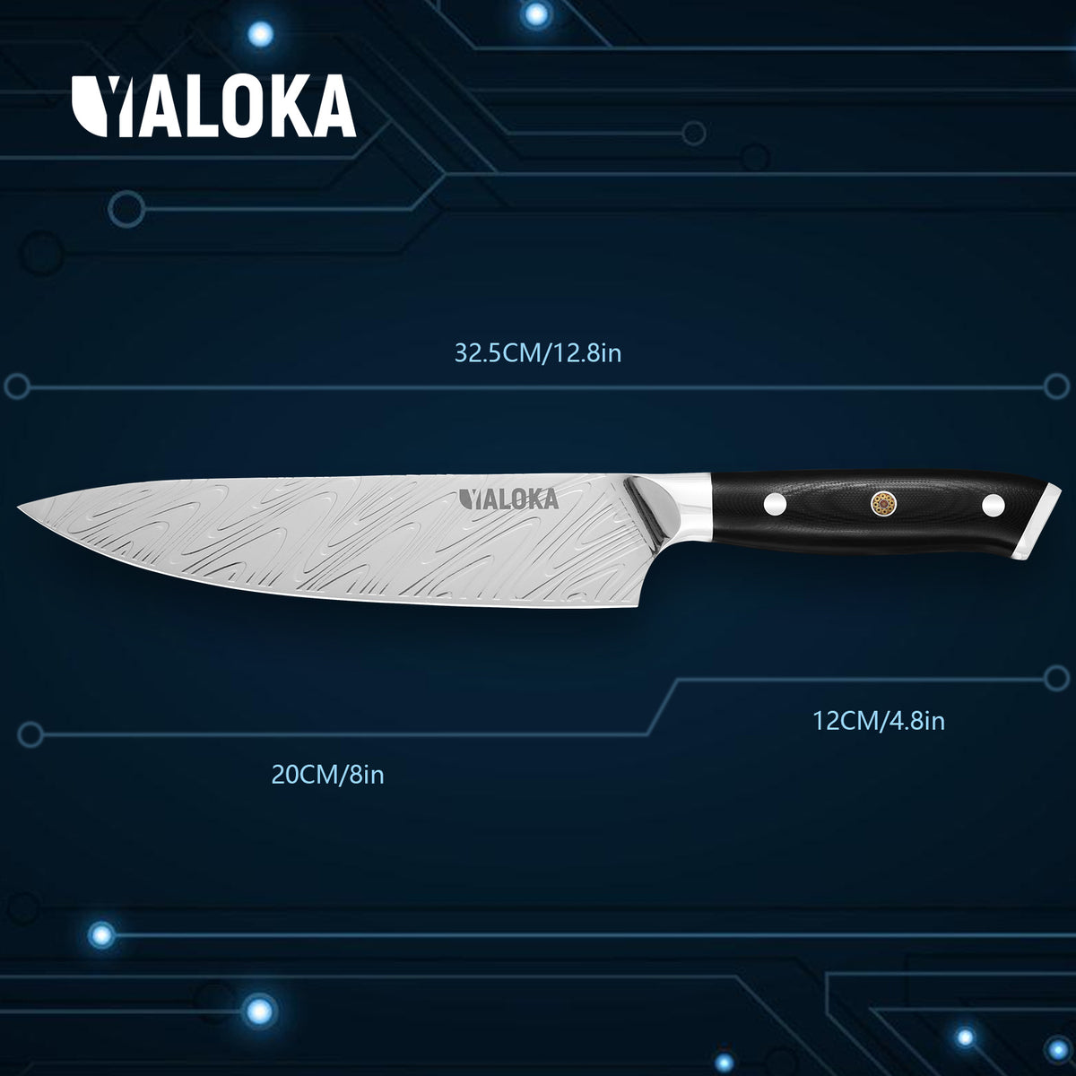 Premium Chef Knife (Black Titanium-Coated – G10 Handle)