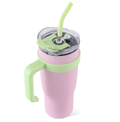 40oz Insulated Tumbler with Handle & Straw