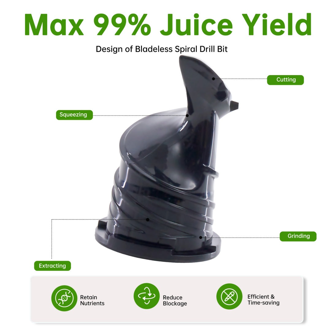 200W Slow Cold Press Juicer (Wide Feed, Safety Lock)