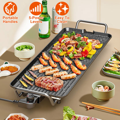 🔥 Electric BBQ Grill Griddle – 1500W Non-Stick Indoor/Outdoor Grill