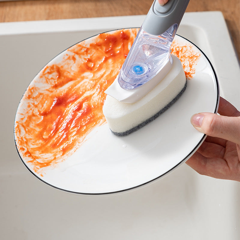 2-in-1 Automatic Dish Cleaning Brush – Liquid Dispensing Kitchen Scrubber