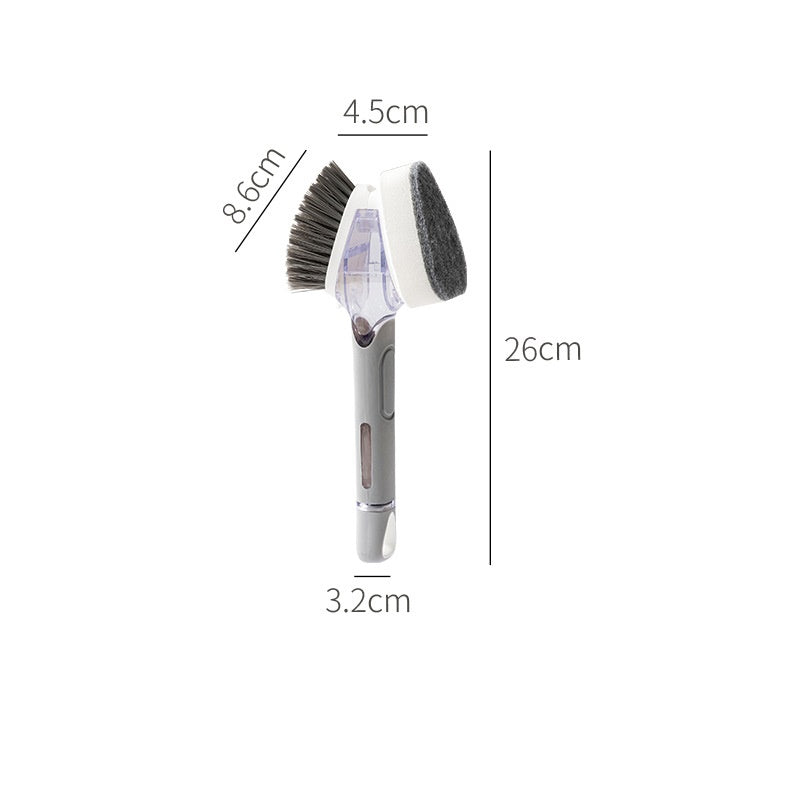 2-in-1 Automatic Dish Cleaning Brush – Liquid Dispensing Kitchen Scrubber