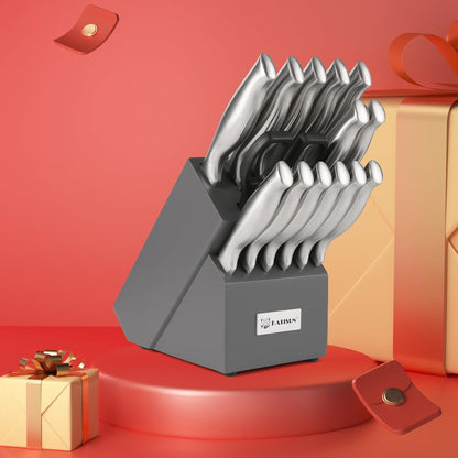 KATISUN Stainless Steel Kitchen Knife Set (Silver/Grey)