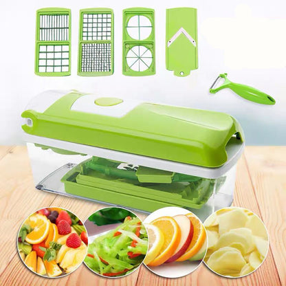 All-in-One Manual Food Chopper – Multi-Function Vegetable, Fruit & Meat Cutter