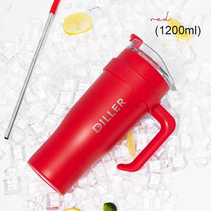 1.2L Large Capacity Insulated Tumbler with Straw