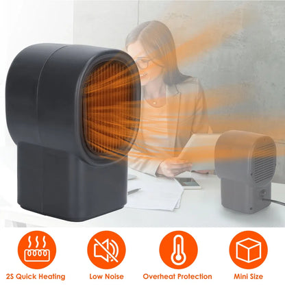 400W Portable Electric Space Heater Mini Desktop Fan Heater Personal Small Space Heater For Home Office