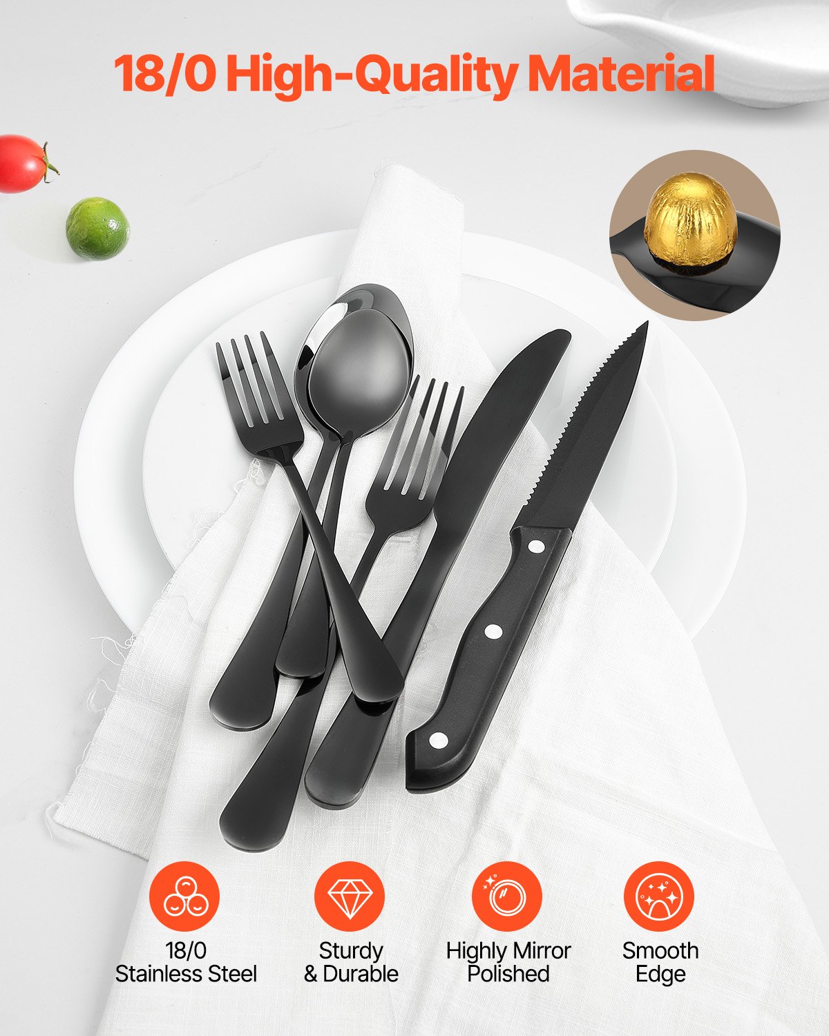 48-Piece Flatware Set (Modern Stainless Steel Dining Set)