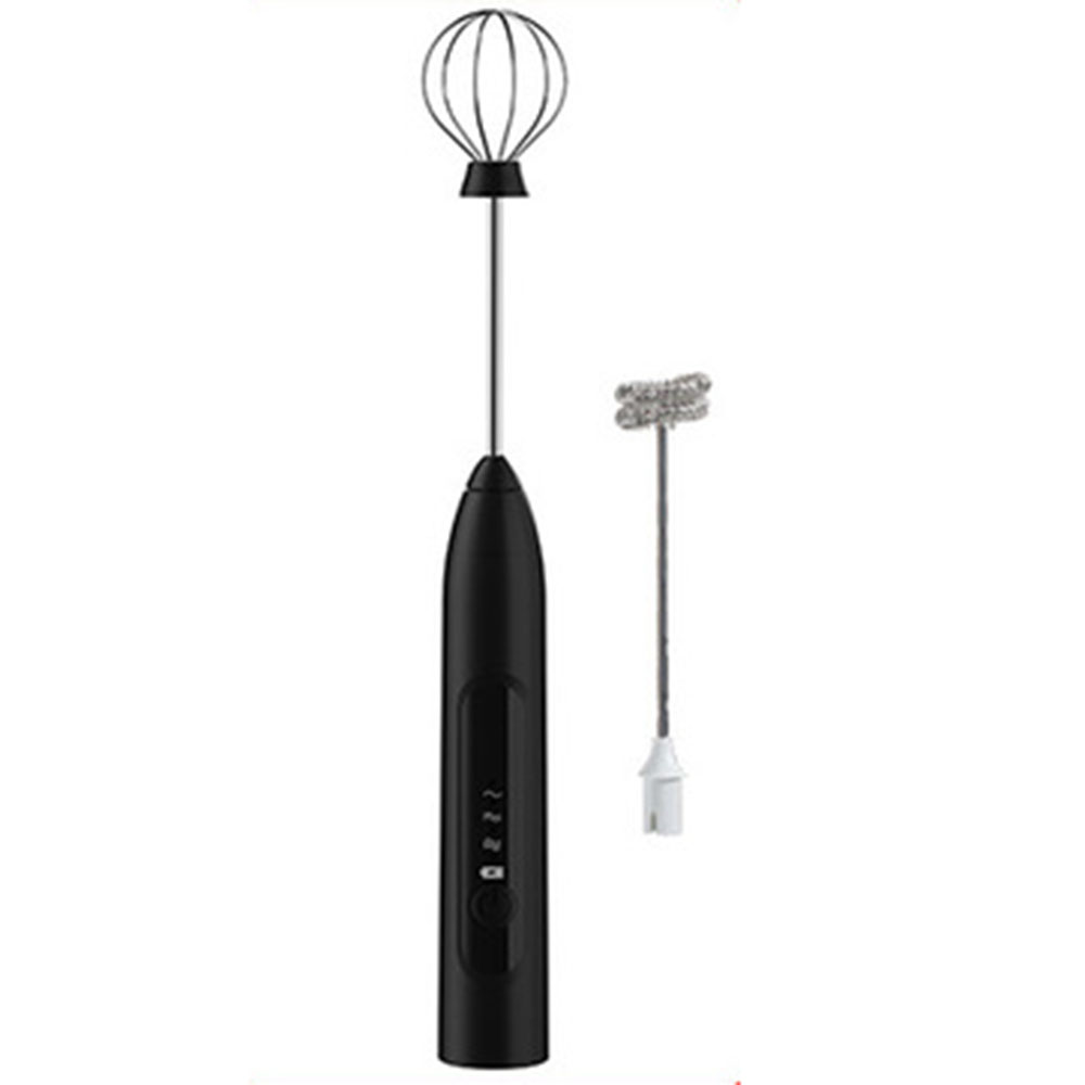 Handheld Electric Milk Frother & Egg Beater – USB Rechargeable Mini Whisk (Stainless Steel)
