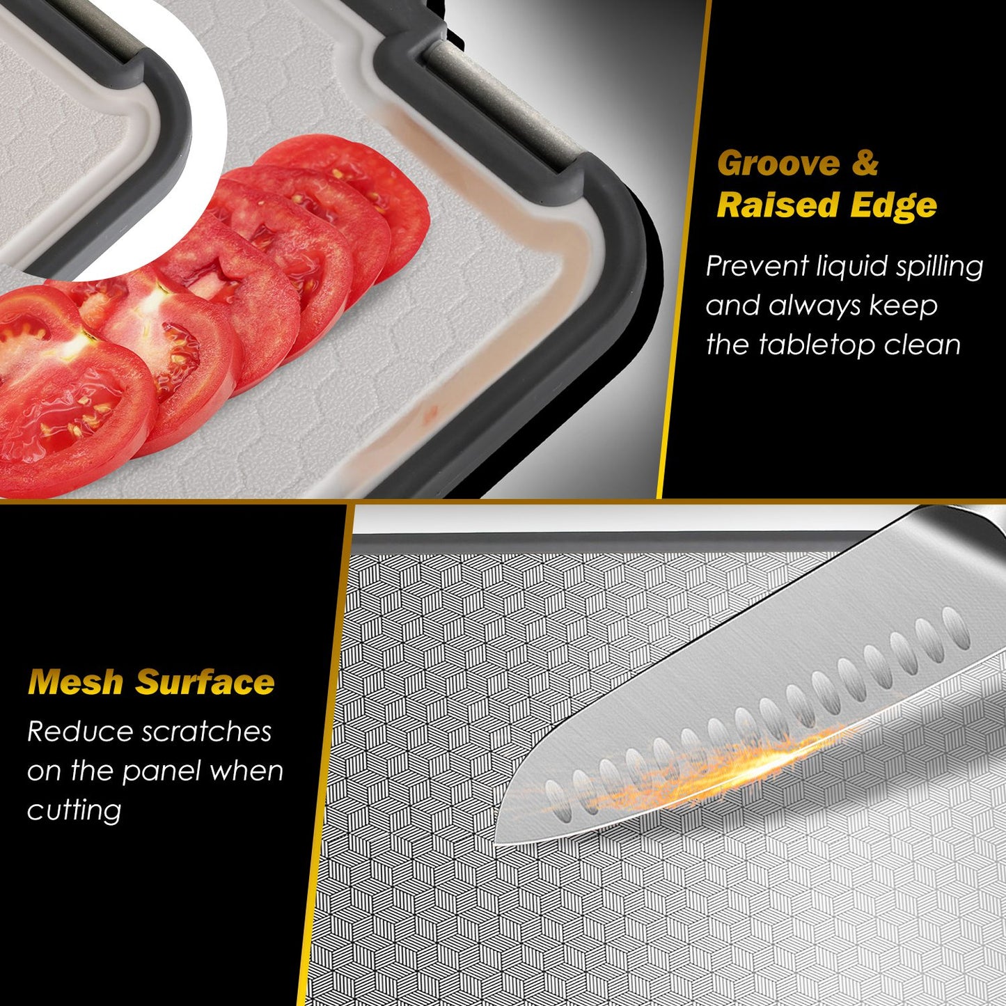2-IN-1 Double-Sided Cutting Board (Stainless Steel + PP)