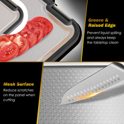 2-IN-1 Double-Sided Cutting Board (Stainless Steel + PP)
