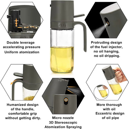 Glass Oil Sprayer Bottle – Adjustable Fine Mist Dispenser for Cooking