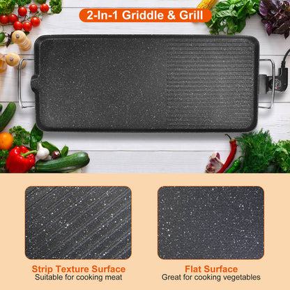 🔥 Electric BBQ Grill Griddle – 1500W Non-Stick Indoor/Outdoor Grill