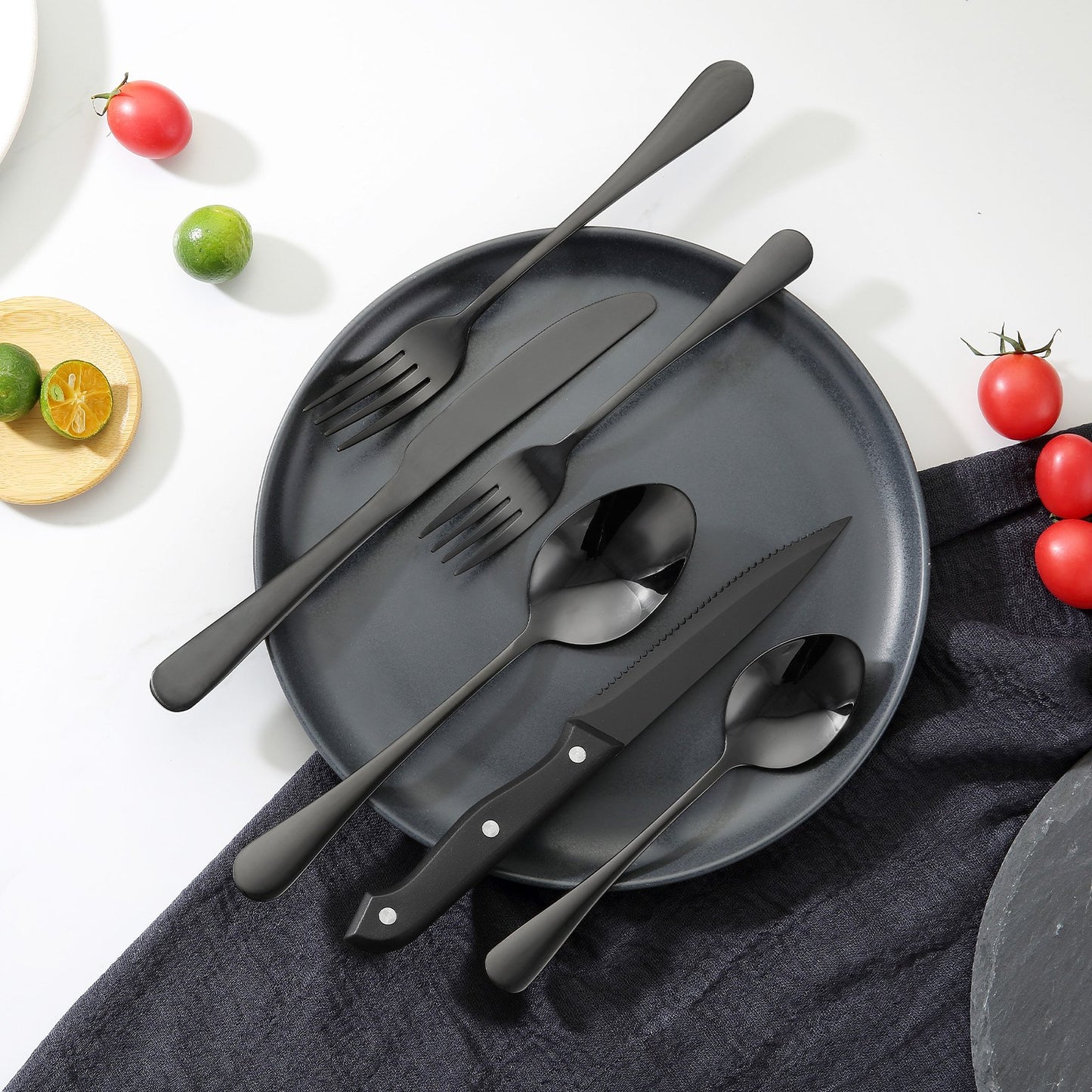 48-Piece Flatware Set (Modern Stainless Steel Dining Set)