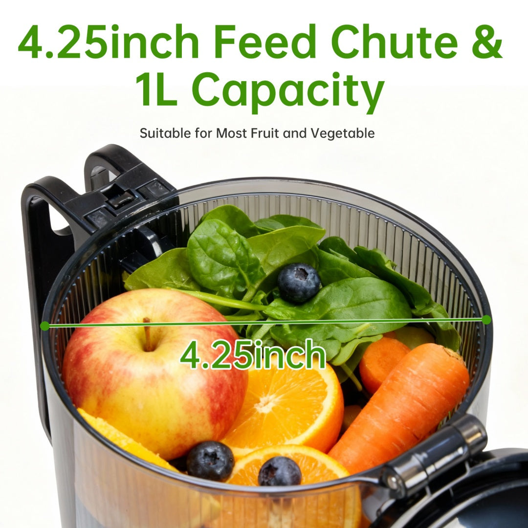 200W Slow Cold Press Juicer (Wide Feed, Safety Lock)
