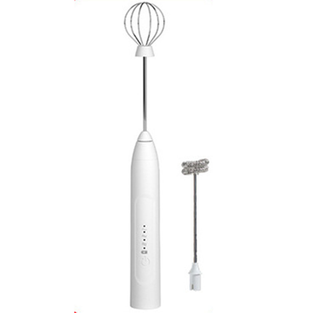 Handheld Electric Milk Frother & Egg Beater – USB Rechargeable Mini Whisk (Stainless Steel)
