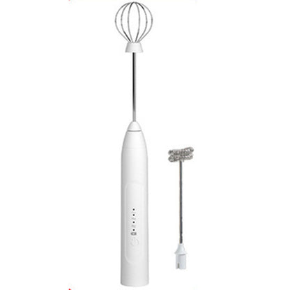Handheld Electric Milk Frother & Egg Beater – USB Rechargeable Mini Whisk (Stainless Steel)