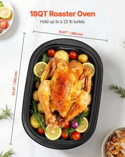 VEVOR 18QT Electric Roaster Oven – Perfect for Large Meals