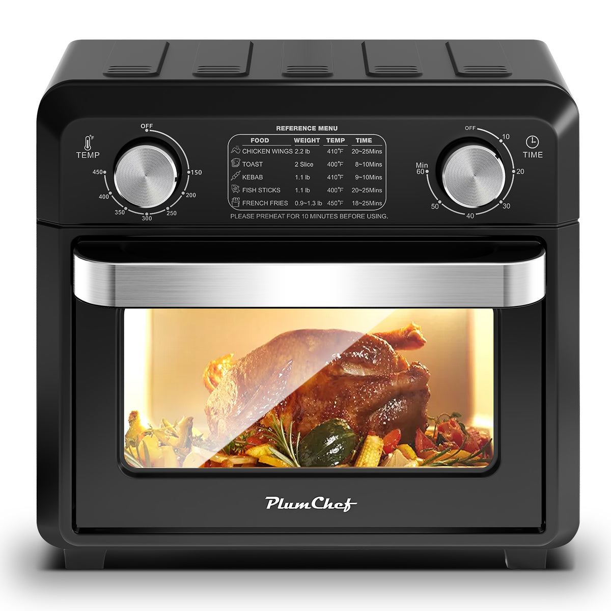 2-Slice Air Fryer Toaster Oven – 11QT Compact (Black)