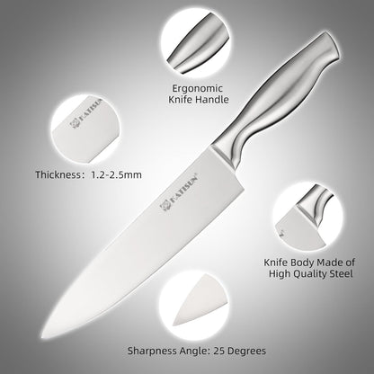 KATISUN Stainless Steel Kitchen Knife Set (Silver/Grey)