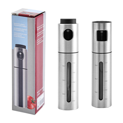 Stainless Steel Oil Sprayer Bottle - Household Press-Type Atomizing Oil Sprayer, Olive Oil Bottle, Kitchen Barbecue Oil Sprayer Pot