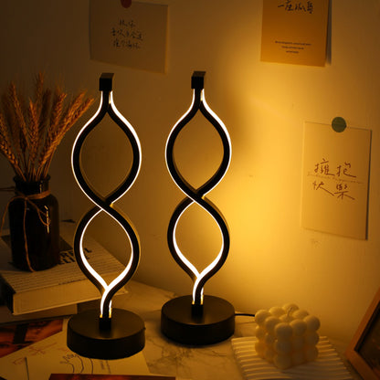 Modern Wave-Shaped USB Desk Lamp – 3 Color Dimmable