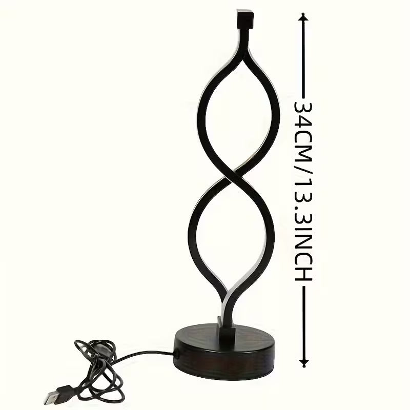 Modern Wave-Shaped USB Desk Lamp – 3 Color Dimmable