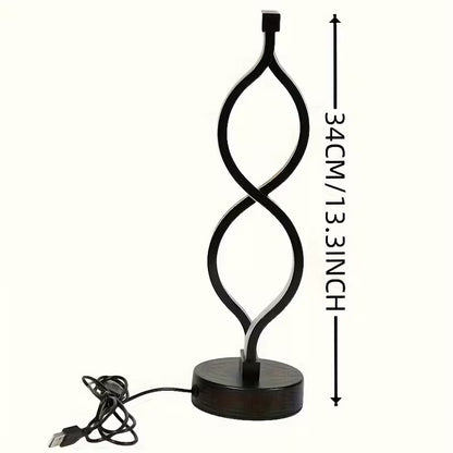 Modern Wave-Shaped USB Desk Lamp – 3 Color Dimmable