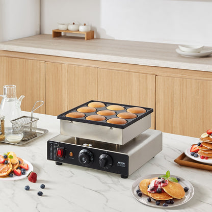 9PCS Dutch Pancake Maker – 850W Dorayaki Baker (76mm)