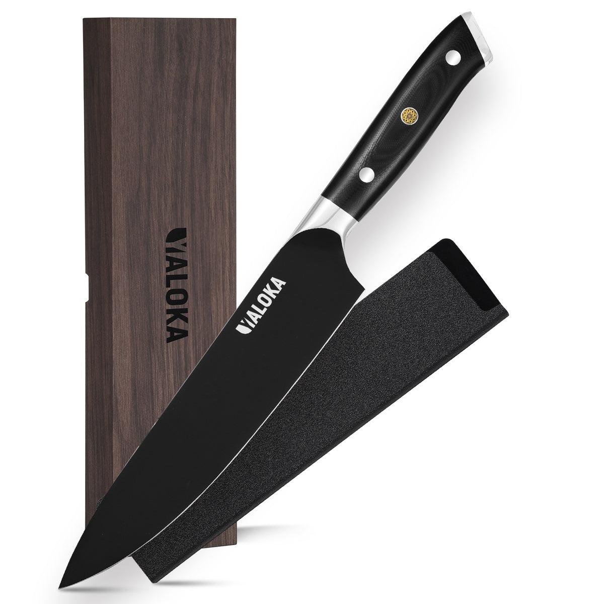 Premium Chef Knife (Black Titanium-Coated – G10 Handle)