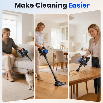 Cordless 3-in-1 Smart Vacuum Cleaner with LED Brush & Cyclone Filtration