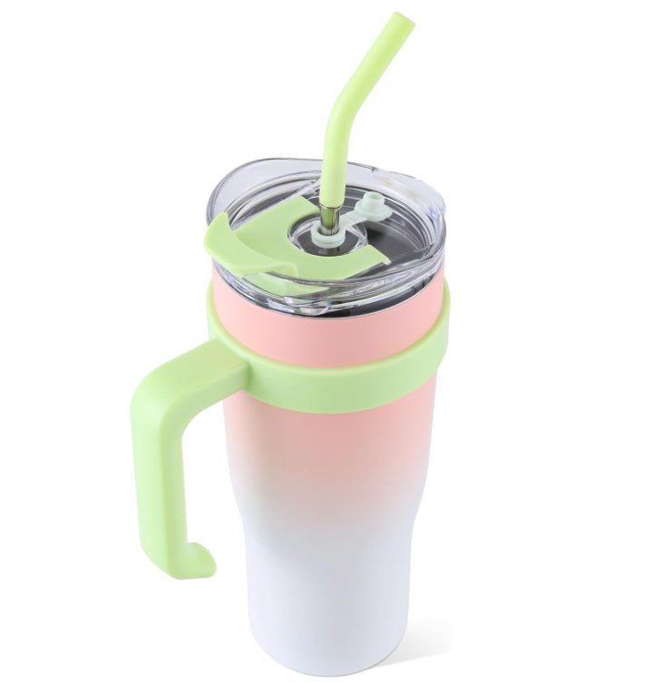 40oz Insulated Tumbler with Handle & Straw
