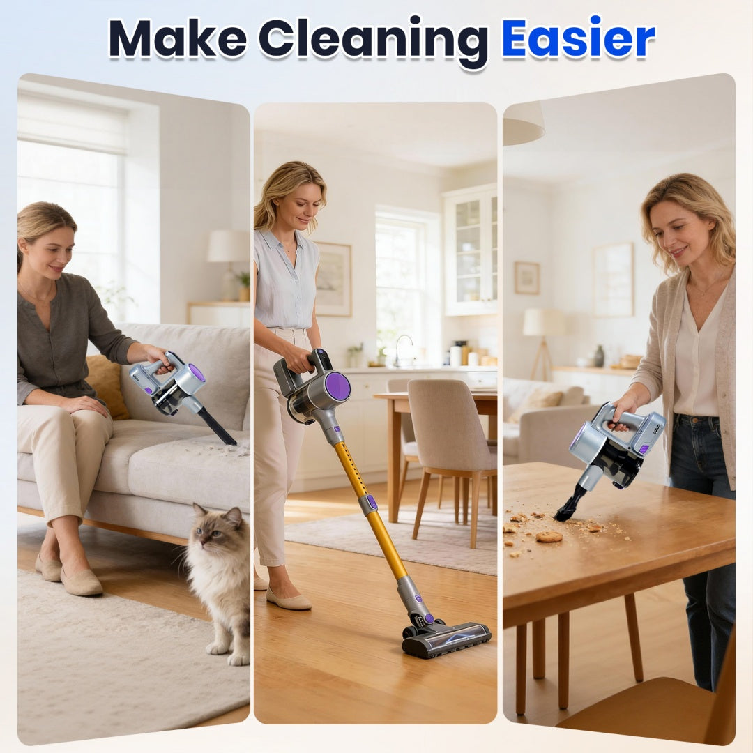 Cordless 3-in-1 Smart Vacuum Cleaner – Purple Yellow Edition
