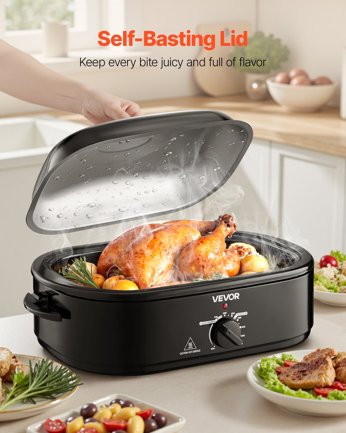 VEVOR 18QT Electric Roaster Oven – Perfect for Large Meals
