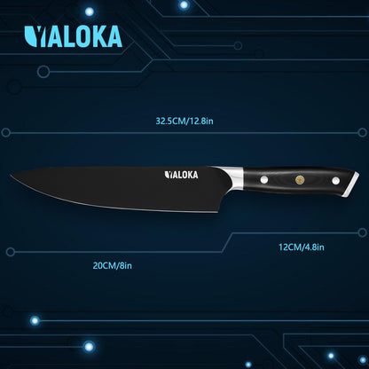 Premium Chef Knife (Black Titanium-Coated – G10 Handle)