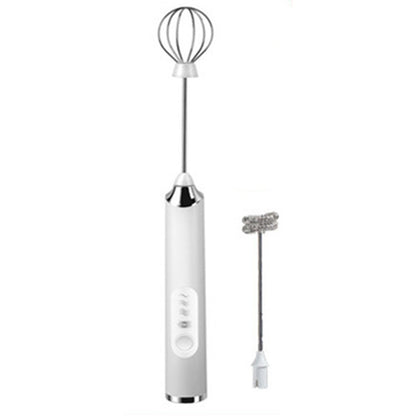 Handheld Electric Milk Frother & Egg Beater – USB Rechargeable Mini Whisk (Stainless Steel)